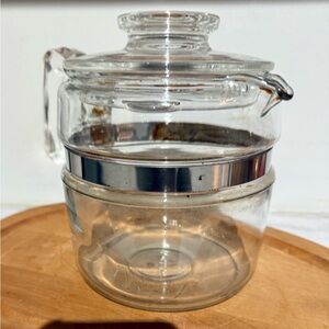 vintage Pyrex Flameware glass stovetop coffee percolator 6 cup